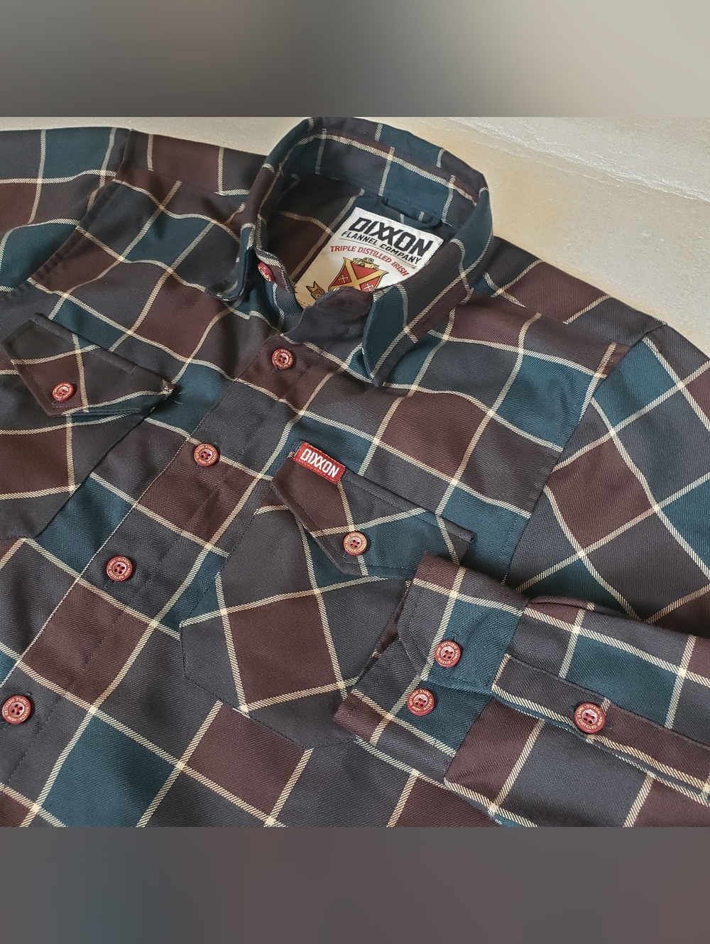 Dixxon Men's Small "Triple Distilled Irish" Flannel Shirt